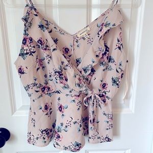 Monteau floral faux wrap top from Nordstrom